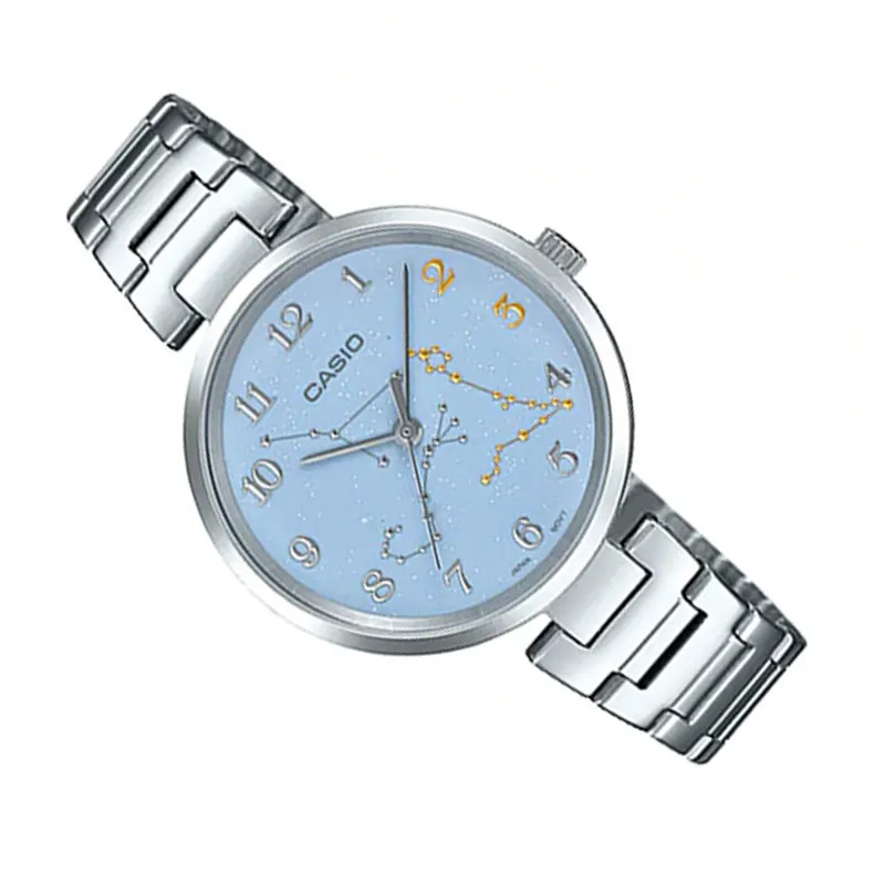 Casio Light Blue Dial Timekeeping Ladies Watch- LTP-E05D-2A